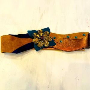 Vintage 80’s Style Waist Belt Floral Jeweled